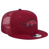 Casquette Snapback 9FIFTY Trucker New Era pour homme Cardinal Arkansas Razorbacks