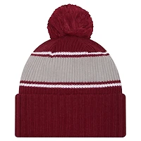 Bonnet en tricot à revers audacieux avec pompon pour homme New Era Cardinal Arkansas Razorbacks