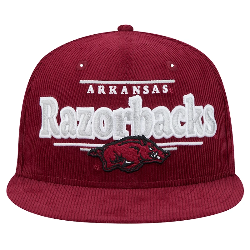 Men's New Era Cardinal Arkansas Razorbacks Display 9FIFTY Snapback Hat