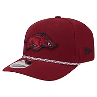 Casquette extensible à boutons-pression New Era Cardinal Arkansas Razorbacks Game Day Multi-Rope 9SEVENTY pour homme