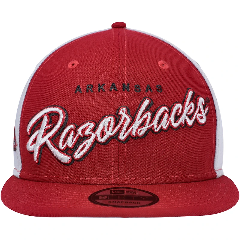 Casquette Snapback Outright 9FIFTY Cardinal Arkansas Razorbacks New Era pour homme