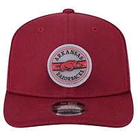 Men's New Era Cardinal Arkansas Razorbacks Patched 9SEVENTY Stretch-Snap Adjustable Hat