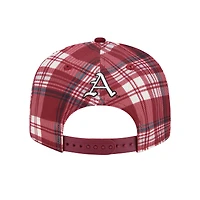 Casquette à visière à carreaux New Era Cardinal Arkansas Razorbacks 9FIFTY pour homme