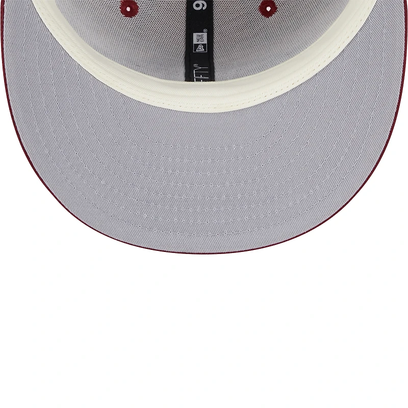 Casquette à visière à carreaux New Era Cardinal Arkansas Razorbacks 9FIFTY pour homme