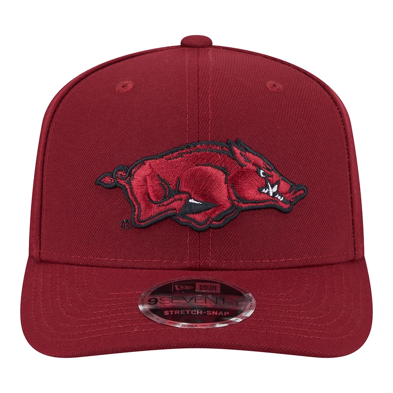 Casquette ajustable extensible à boutons-pression New Era Cardinal Arkansas Razorbacks Team Collective 9SEVENTY pour homme