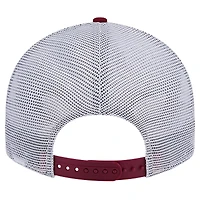 Casquette de camionneur Snapback 9FIFTY Cardinal Arkansas Razorbacks Throwback Circle Patch New Era pour hommes