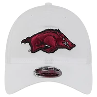 Men's New Era White Arkansas Razorbacks Active Ripstop 9TWENTY Adjustable Hat