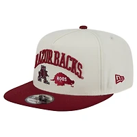 Men's New Era White Arkansas Razorbacks Collegiate 9FIFTY A-Frame Snapback Hat