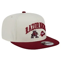 Men's New Era White Arkansas Razorbacks Collegiate 9FIFTY A-Frame Snapback Hat