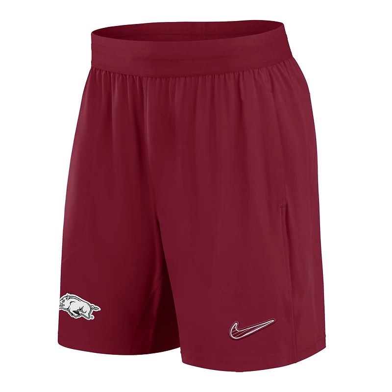Men's Nike Cardinal Arkansas Razorbacks 2024/25 Sideline Performance Woven Shorts