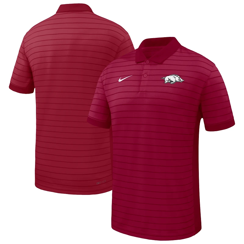 Polo Nike Performance à rayures Victory pour homme, édition début de saison 2025, Cardinal Arkansas Razorbacks