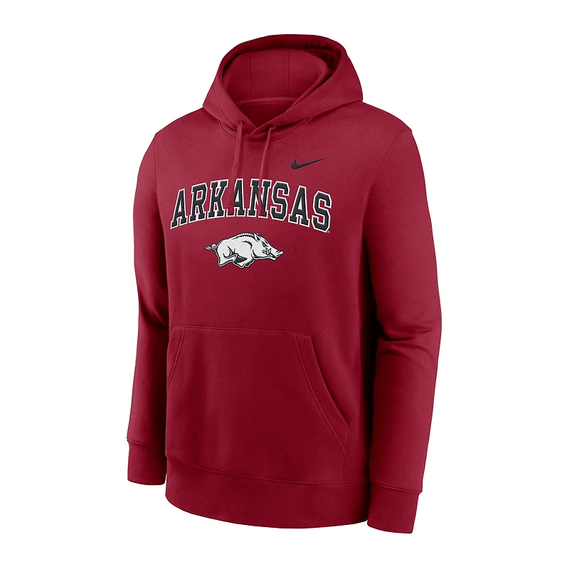 Men's Nike Cardinal Arkansas Razorbacks Club Pullover Hoodie