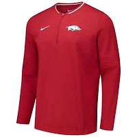 Veste Nike Cardinal Arkansas Razorbacks Coaches à quart de zip pour homme