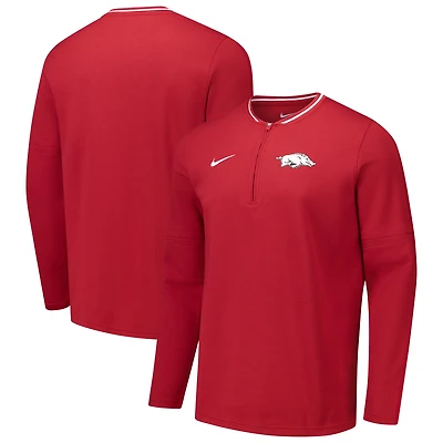 Veste Nike Cardinal Arkansas Razorbacks Coaches à quart de zip pour homme