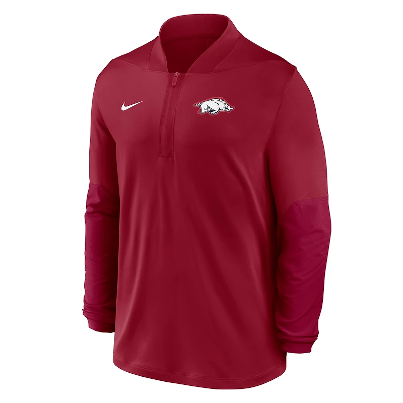 Pull Nike Cardinal Arkansas Razorbacks Dri-FIT à demi-zip pour homme