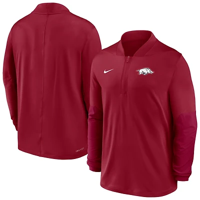 Pull Nike Cardinal Arkansas Razorbacks Dri-FIT à demi-zip pour homme