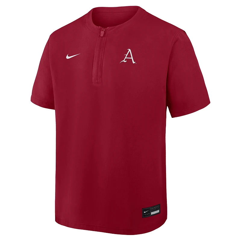 Coupe-vent Nike Cardinal Arkansas Razorbacks Dri-FIT à quart de zip pour homme