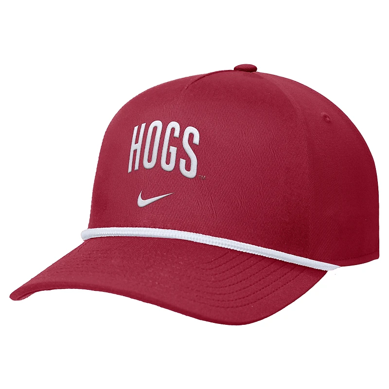 Casquette ajustable Nike Cardinal Arkansas Razorbacks Rise pour homme