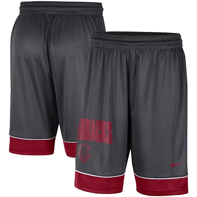 Short Nike Razorbacks Fast Break pour Homme, Anthracite/Cardinal Arkansas