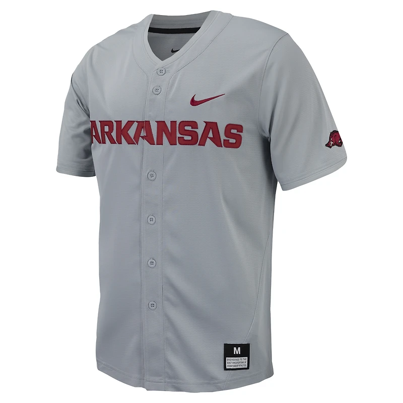 Men's Nike Arkansas Razorbacks Replica Full-Button Baseball Jersey