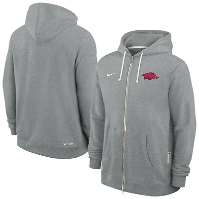 Sweat à capuche Nike gris chiné Arkansas Razorbacks 2025 Performance entièrement zippé pour homme