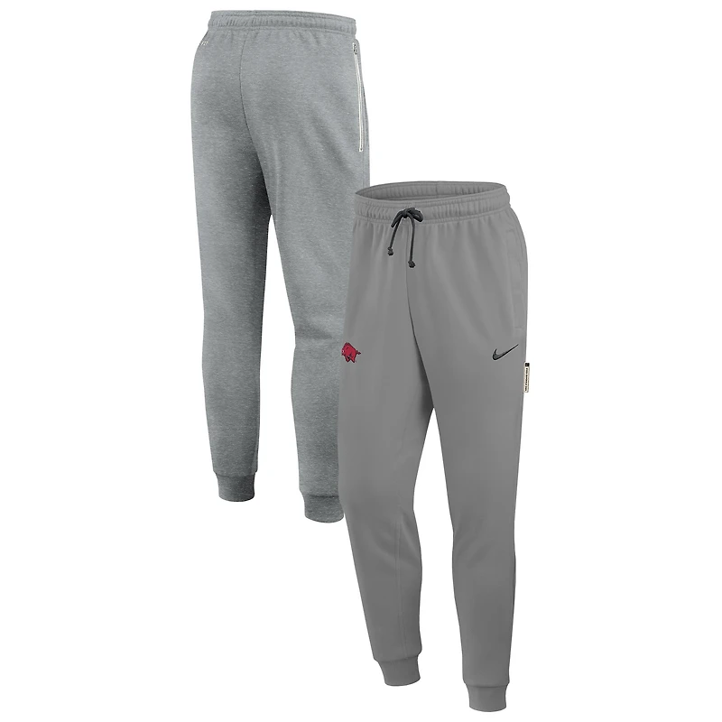 Men's Nike Heather Gray Arkansas Razorbacks Basketball Practice Dri-FIT Taper Sweatpants