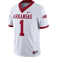 Men's Nike #1 White Arkansas Razorbacks Alternate Game Jersey