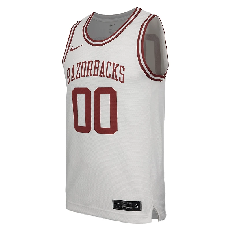 Men's Nike #1 White Arkansas Razorbacks  Replica Basketball Jersey