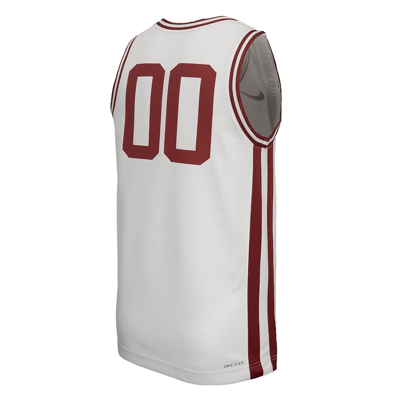 Men's Nike #1 White Arkansas Razorbacks  Replica Basketball Jersey