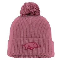 Bonnet en tricot à revers Nike Arkansas Razorbacks rose pour homme avec pompon