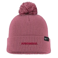 Men's Nike Pink Arkansas Razorbacks Tonal Peak Cuffed Knit Hat with Pom