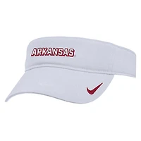 Men's Nike White Arkansas Razorbacks 2025 On-Field Ace Performance Adjustable Visor
