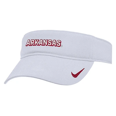 Men's Nike White Arkansas Razorbacks 2025 On-Field Ace Performance Adjustable Visor