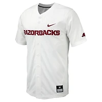 Maillot de baseball réplique à boutons complets Nike Arkansas Razorbacks blanc pour homme