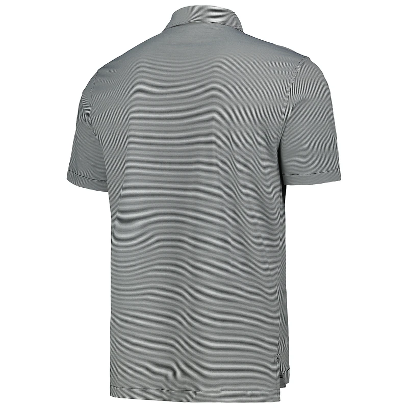 Men's Peter Millar Black Arkansas Razorbacks Jubilee Striped Performance Jersey Polo