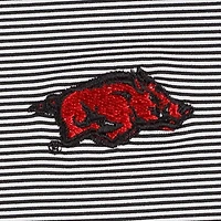 Men's Peter Millar Black Arkansas Razorbacks Jubilee Striped Performance Jersey Polo