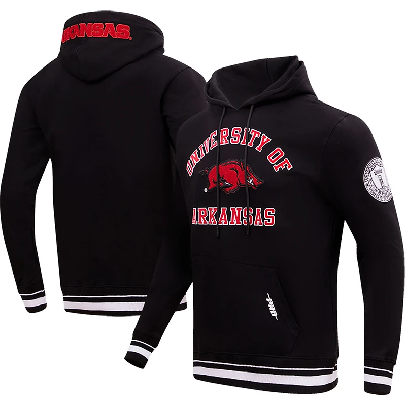 Sweat à capuche Pro Standard Arkansas Razorbacks Classic Stacked Logo pour homme, noir