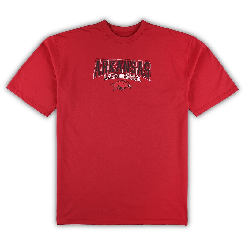 Men's Profile Cardinal/Gray Arkansas Razorbacks Big & Tall 2-Pack T-Shirt Flannel Pants Set
