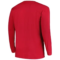 Profil pour hommes Cardinal Arkansas Razorbacks Big & Tall T-shirt à manches longues avec graphique deux coups