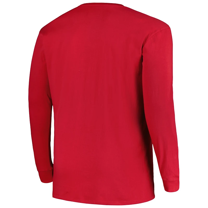 Profil pour hommes Cardinal Arkansas Razorbacks Big & Tall T-shirt à manches longues avec graphique deux coups