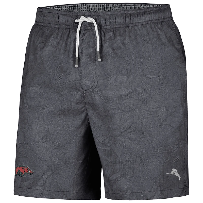 Maillot de bain Tommy Bahama noir Arkansas Razorbacks Naples Layered Leaves pour hommes