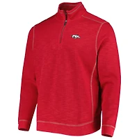 Veste Tommy Bahama Cardinal Arkansas Razorbacks Sport Tobago Bay pour homme, col montant et demi-zip en mélange de trois matières