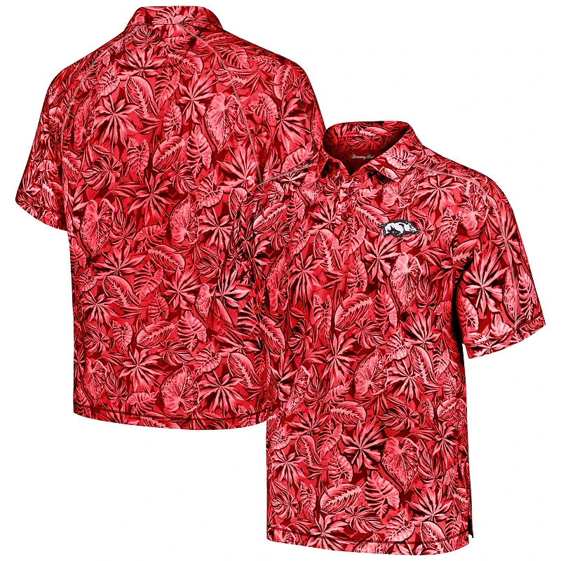 Polo Tommy Bahama Cardinal Arkansas Razorbacks Tropical Score IslandZone pour hommes