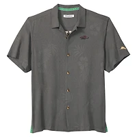 Men's Tommy Bahama Gray Arkansas Razorbacks Catch of the Day Camp IslandZone Button-Up Shirt