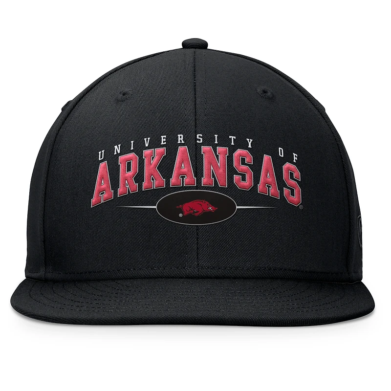 Men's Top of the World Black Arkansas Razorbacks Bullpen Snapback Hat