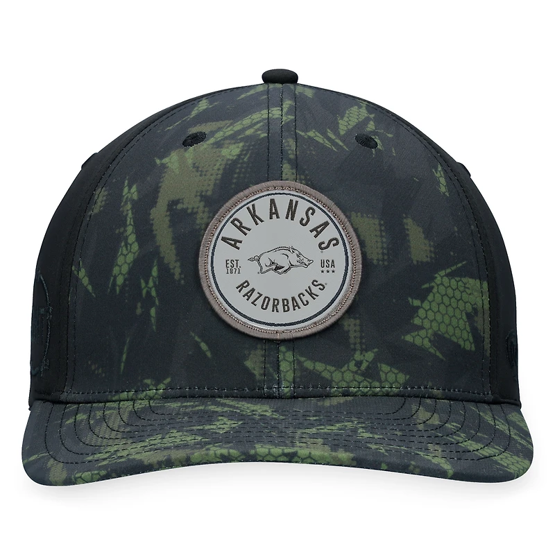 Men's Top of the World Black Arkansas Razorbacks OHT Military Appreciation Camo Render Flex Hat