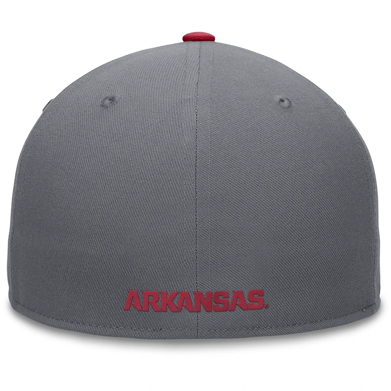 Men's Top of the World Gray/Cardinal Arkansas Razorbacks Rally Two-Tone Fitted Hat