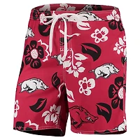 Maillot de bain Wes & Willy Cardinal Arkansas Razorbacks Floral Volley Logo pour homme