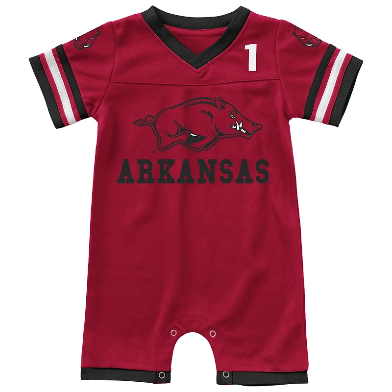 Grenouillère pour nouveau-né et bébé Colosseum Cardinal Arkansas Razorbacks Bumpo avec logo de football américain