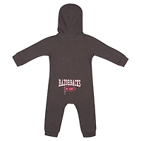 Newborn & Infant Colosseum Charcoal Arkansas Razorbacks Zando-Zan Waffle Full-Snap Hooded Romper